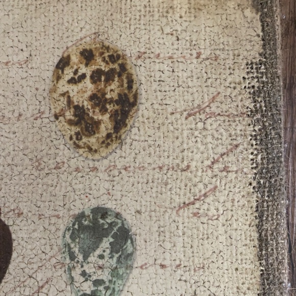 Bird print on burlap. Retro - Picture 12 of 15